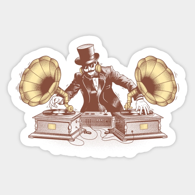 Drop The Beat | Vintage Turntable DJ Sticker by Gammaray